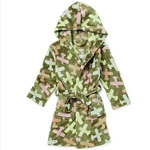 Okie Dokie Toddler Boys Mid Length Long Sleeve Hooded Robe Green Size 3T